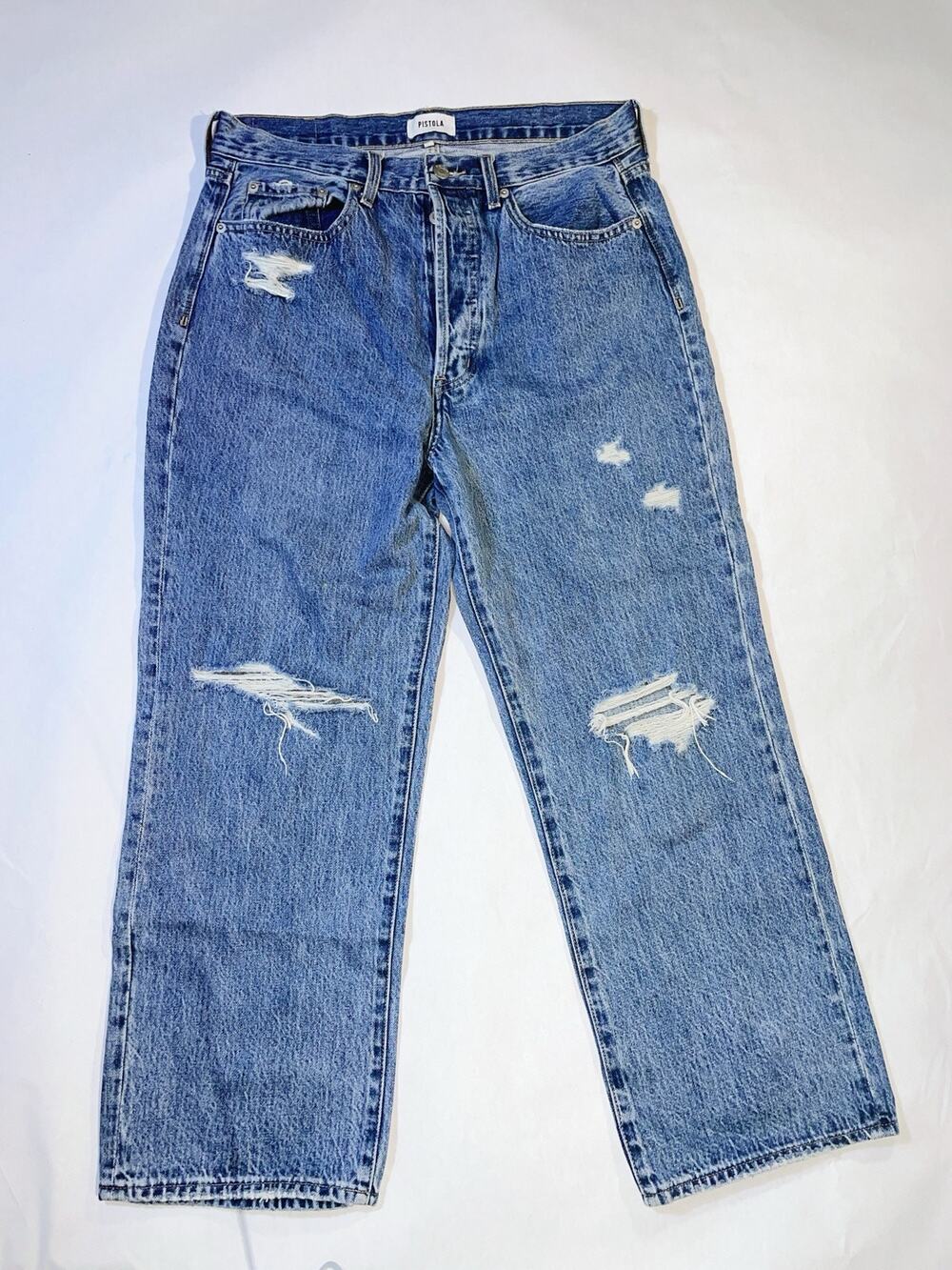 Pistola High Rise Distressed Jeans - Womens Size 30 - Blue